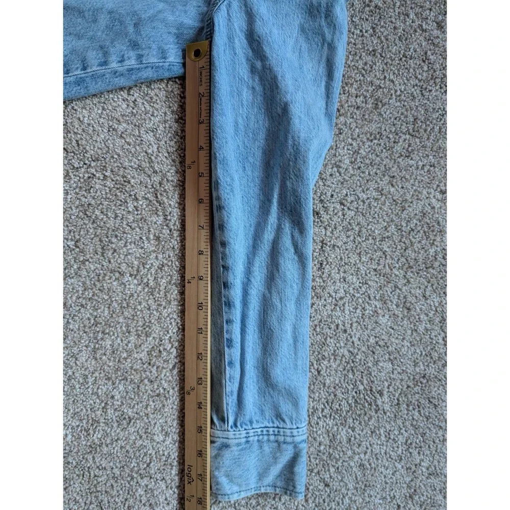 NWOT Loft Womens Sz S Lightweight Denim Jacket Oversized Crop Classic Preppy - Picture 8 of 8